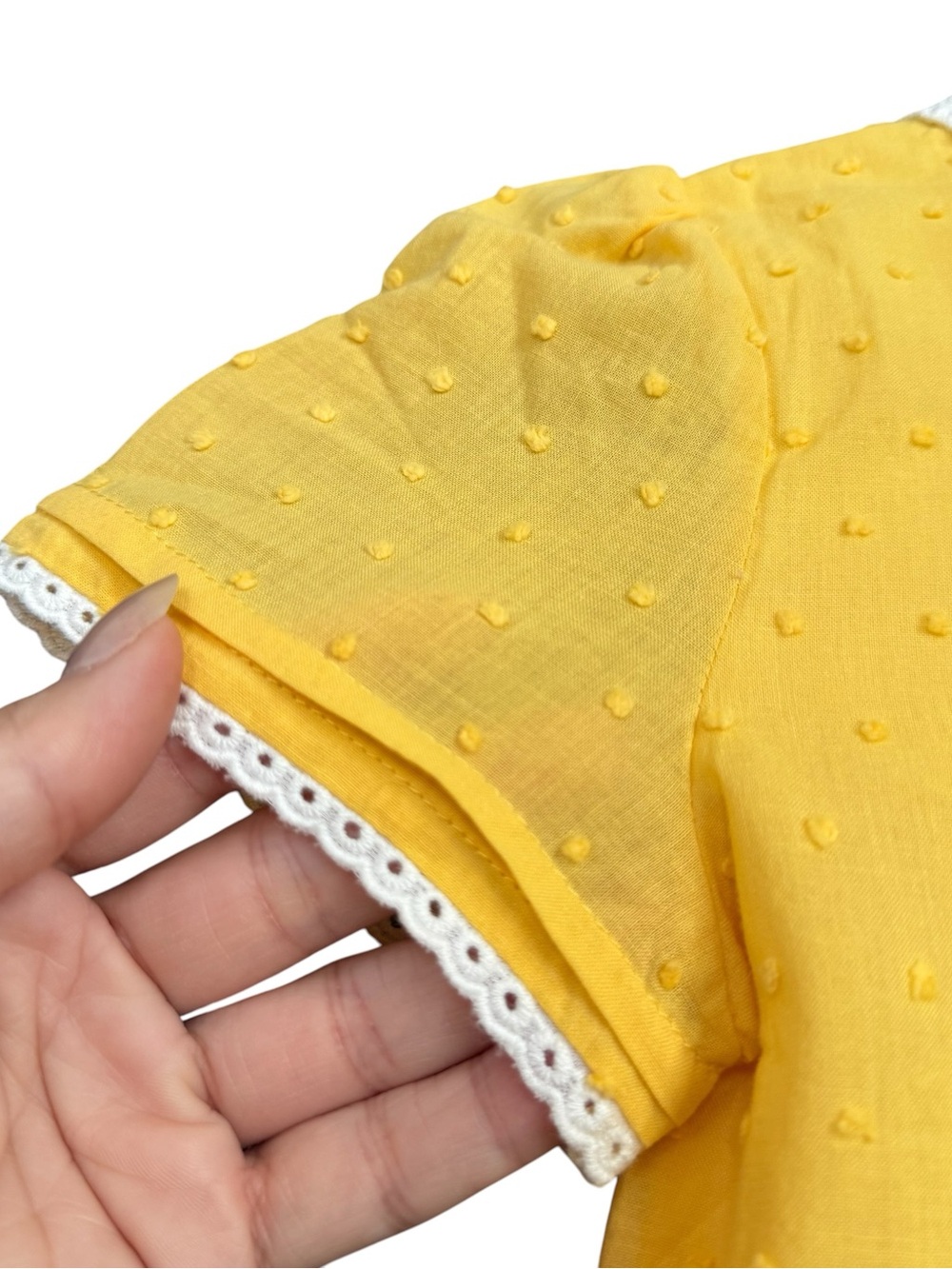 Matilda Jane NWT Yellow Floral Lace-Trim Tiered Girls' Dress with Button Back - Picture 2 of 15